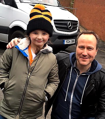 TAHLIA pictured with her on-screen dad while making the FA Cup trailer