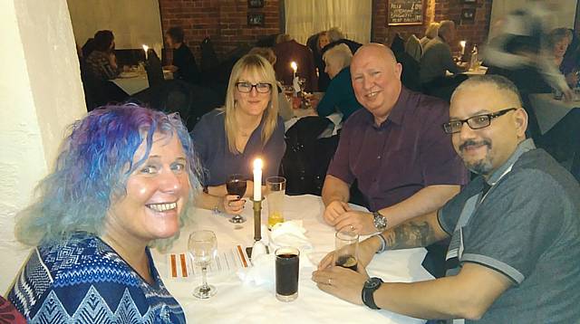 Wendy & John Krastins and Gill & Mark Mayall enjoying their evening - Come Dine With Us, Romanos