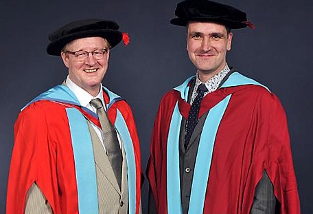 HONORARY degree: Professor David Needham, left, with Professor Phil Williams