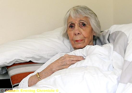 HOMELESS . . . Joan Bower (89) has spent nights sleeping on her daughter’s sofa since fire spread through her home.