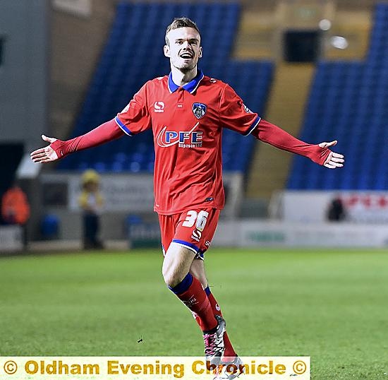 Cameron Dummigan celebrates his early goal.