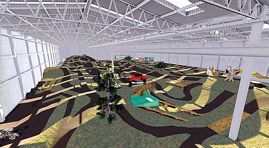 A computer-generated image of the proposed bike park