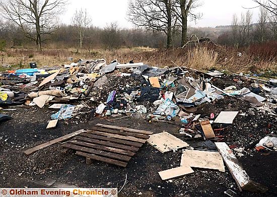 Fly tipping at Hill Farm Close, Fitton Hill