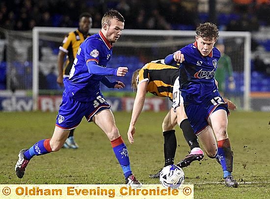 CALMING INFLUENCE: Matt Palmer’s build-up play was instrumental in Athletic’s match-winning goal against Chesterfield on Monday.