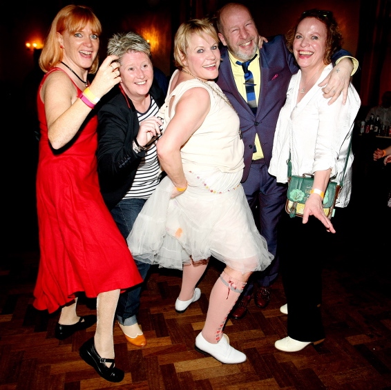 Enjoying a dance are (l-r) Angie Bradley, Angela Tate-Wright, Katherine Clift, Carl H Spiers and Karen Clift.