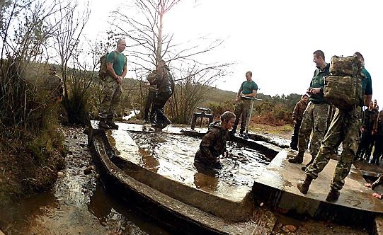 IN at the deep end . . . Gemma Knight at the Royal Marine Commando Training Centre