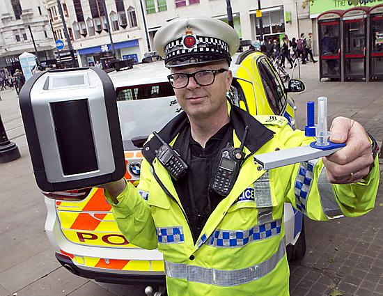 NONE for the road . . . Sgt John Brennan with roadside drug drive testing kit