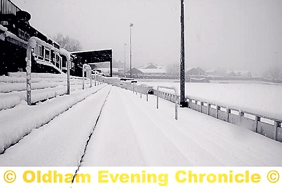 MOSSLEY FC’s snow-hit ground