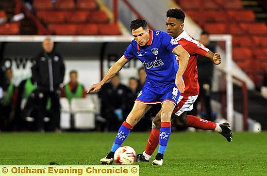 IN CONTROL: Mike Jones before he was forced off at half-time.