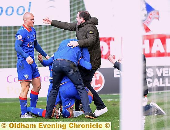 Fleetwood 1 Latics 1 - Liam Kelly's goal celebration