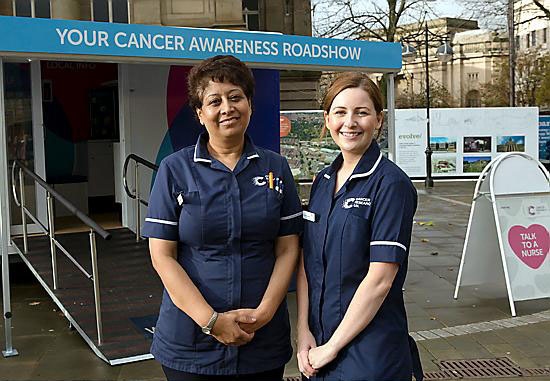 Cancer Awareness Nurses Jessica Turner and Nassreen Hearne.