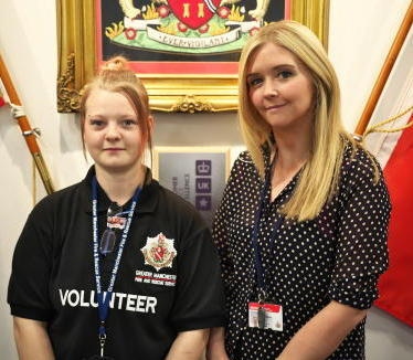 VOLUNTEER Kate Akkermans and staff member Rebecca Ellison