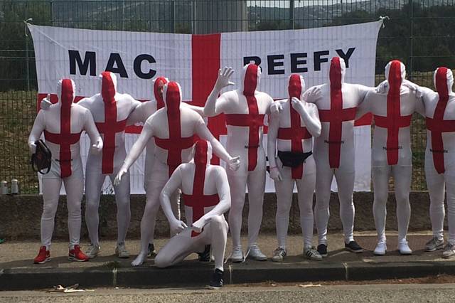 Springhead AFC players in Marseille for the England game - Lee McAllister, Andy Revill, Will Revill, Paul Ratcliffe, John Cunningham, Joe Cunningham, Richard Ferguson, Paul Needham, Richard Wild and Lee Hollin