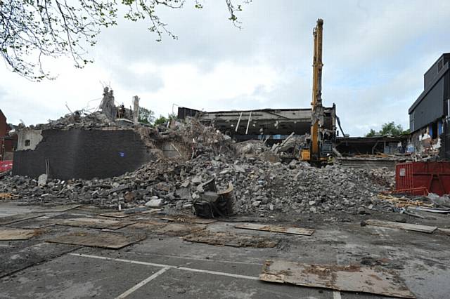 Oldham Sports Centre demolition.