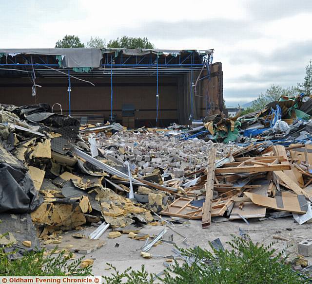 Oldham Sports Centre demolition.