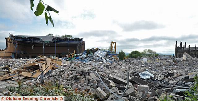 Oldham Sports Centre demolition.