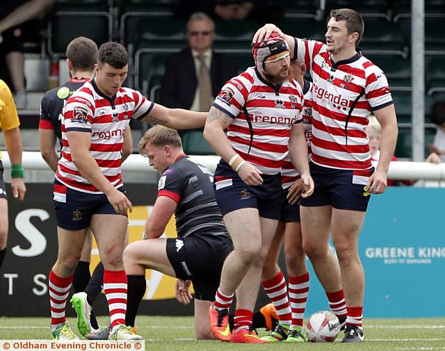 WELL DONE . . . But no great celebrations after Michael Ward scores