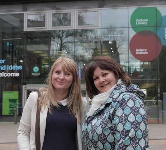 WITHOUT the greasepaint: Jo Dakin (left) and Ros Hendren.