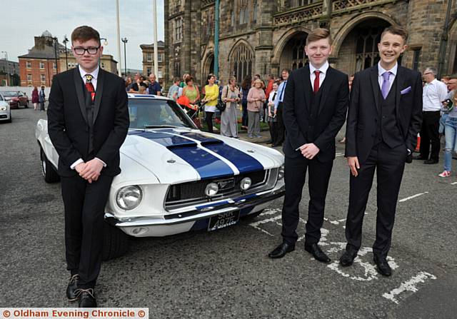 Crompton House school prom at Rochdale Town Hall. PIC shows L-R: Patrick Cooke, Henry Mackin and Josh Povey.