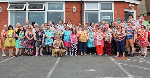 ON our hols . . . members and volunteer helpers on a recent trip to Blackpool