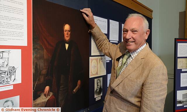 LOOKING back . . .William Hartley with a portrait of James Mellodew