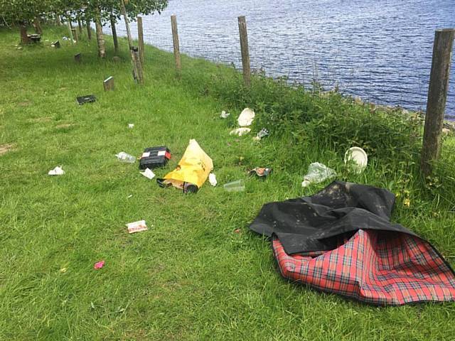 Mess left at Life for a Life memorial park at Dovestone