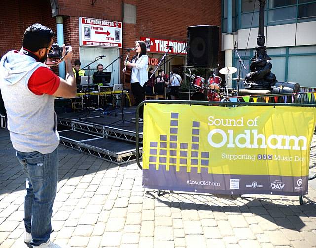 CENTRE stage . . . national BBC Music Day comes to Oldham
