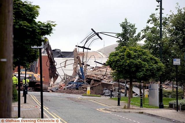 Hobson Street multi-storey car park is demolished by DSR Demolition Ltd. After pictures, view from University Way