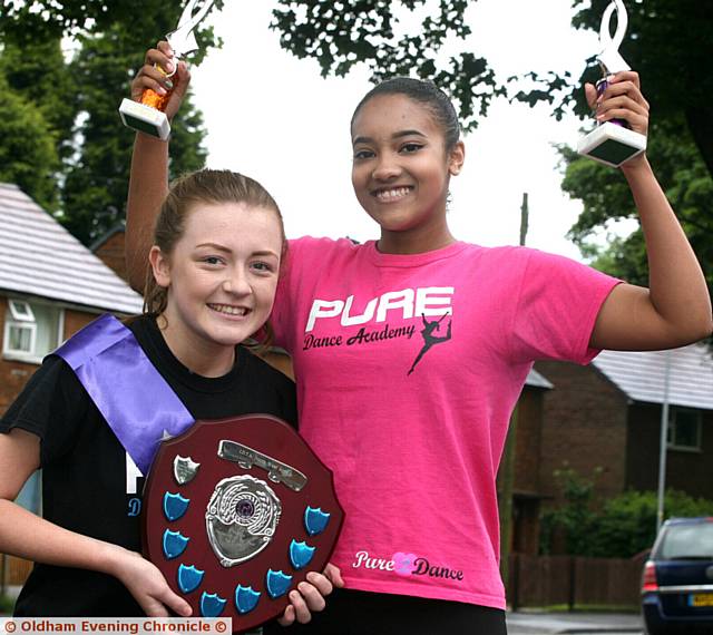 COURTNEY Burns (left) and Macy Keylock celebrate their success