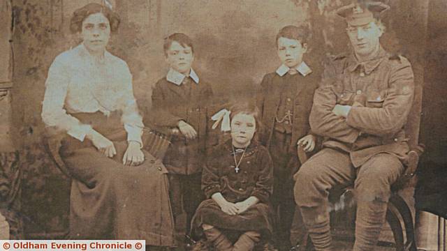 LOOKING back . . . James (right) with his wife Hannah Lester, children Fred Lees (Bernard's father), Margaret Lester (Alan's mother) and William Lees