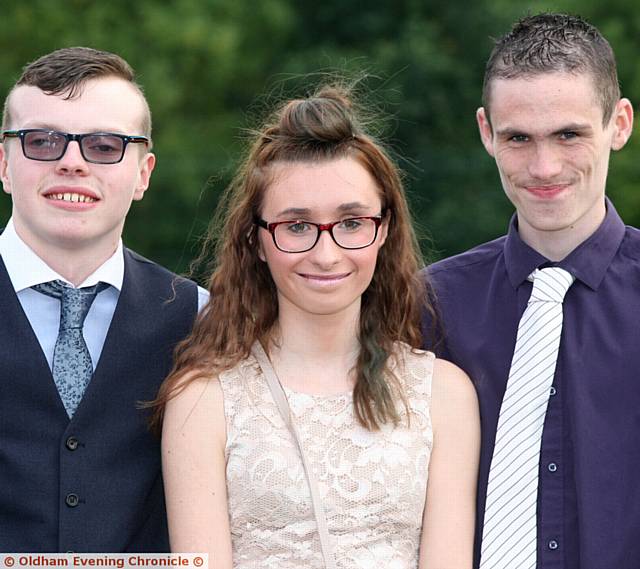 DRESSED to impress . . . Calum Wolstencroft, Rachael Riley and Robert Ware, aged 19.