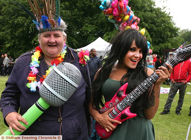 MUM Collette and daughter Chantelle Levens, from Oldham, enjoy the fun at last year's Oldham Carnival
