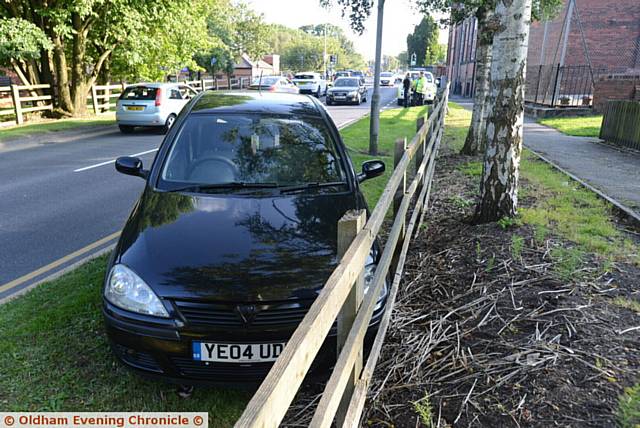 Vauxhall Corsa involved in a collision with a van on Crompton Way, Shaw.