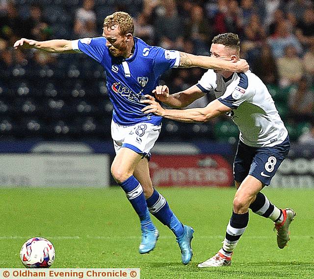 UNDER PRESURE . . . Paul Green makes another telling contribution following his second-half introduction.