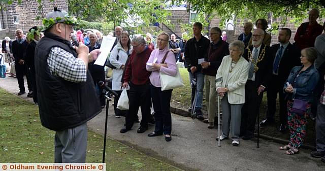 Saddleworth's Yorkshire Day Celebrations. Yorkshire Declaration read by Bob Rodgers.