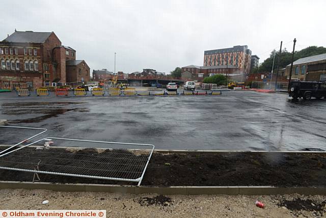 Progress pic of the new car park for the Metrolink and Marks and Spencer at Prince's Gate. View from Wallshaw Street.