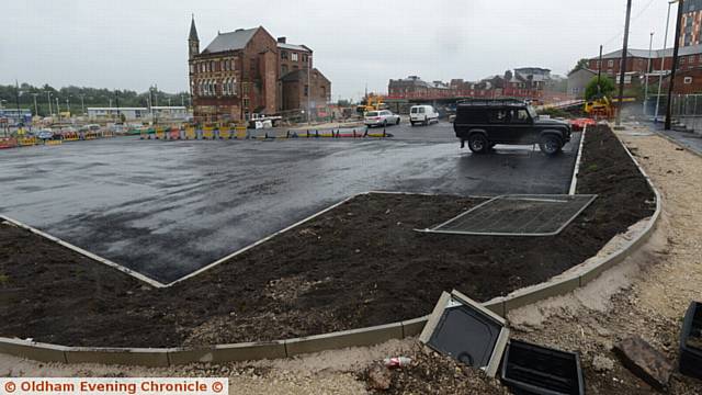 Progress pic of the new car park for the Metrolink and Marks and Spencer at Prince's Gate. View from Wallshaw Street.