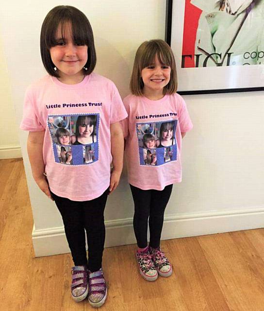 Holly and Lilly Mortin had their hair cut and donted to Little Princess Trust