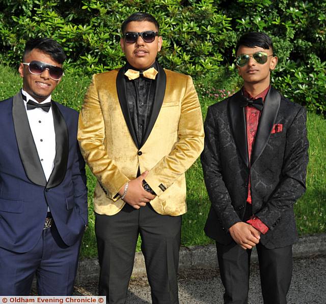 SUITS you young sirs . . . Niyaz Choudhury Jimmy Carlton and Ali Abedeen