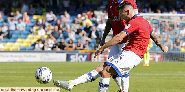 JUST WIDE . . . Marc Klok's free-kick was not a long way off the target in the second half 