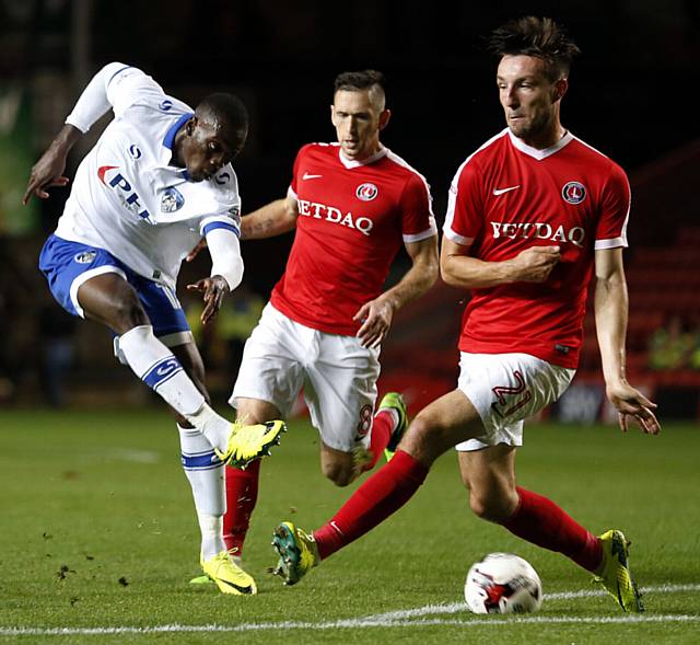 FREDDIE Ladapo fires a shot towards the Charlton goal