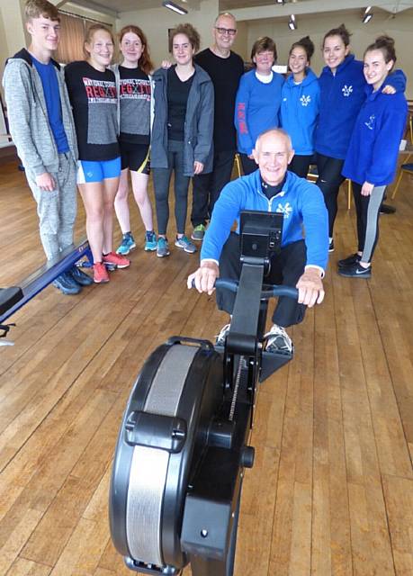 CLUB president Keith Lawton with members of Hollingworth Lake Rowing Club