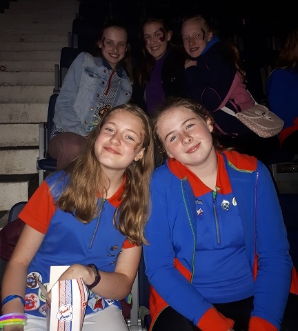 14th Oldham (St Mary’s) Guides eagerly waiting for the first acts to start at Wembley