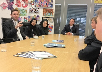 Students from Oasis Academy Oldham with Jim McMahon, Member of Parliament for Oldham and West Royton