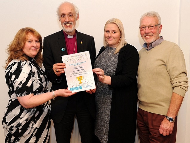 The Bishop of Manchester, Dr David Walker with Oldham Parish Church, Oldham Street Angels