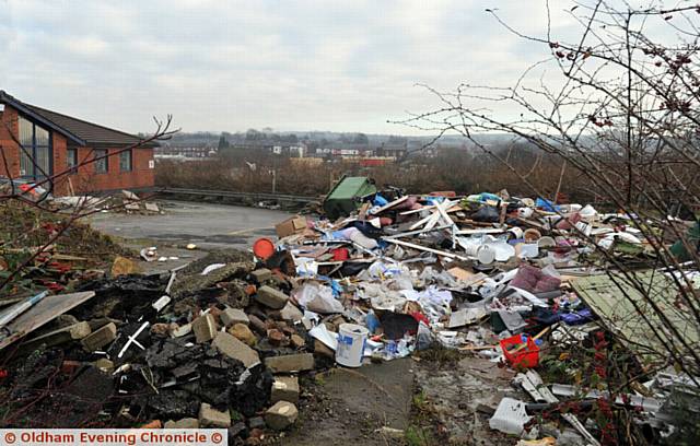 RUBBISH dumped near a new development on Shaw Road, Oldham