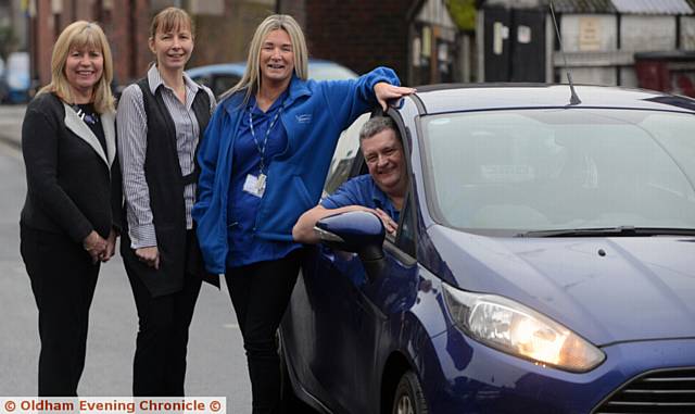 CAREMARK . . . (from left) Stephanie Doherty and Helan Graham (owners) with Joanne Kelly and Howard Hunter