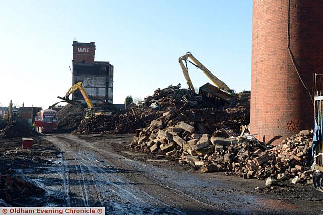 Updated photo of Maple Mill after being destroyed by huge blaze.