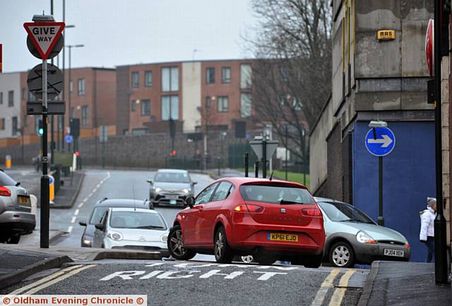 WRONG way . . . another driver flouts the law