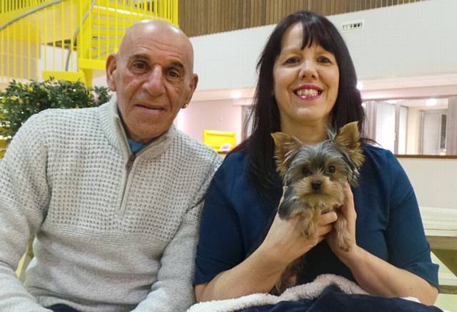 NEW home for Simon the Yorkie with Les and Deborah